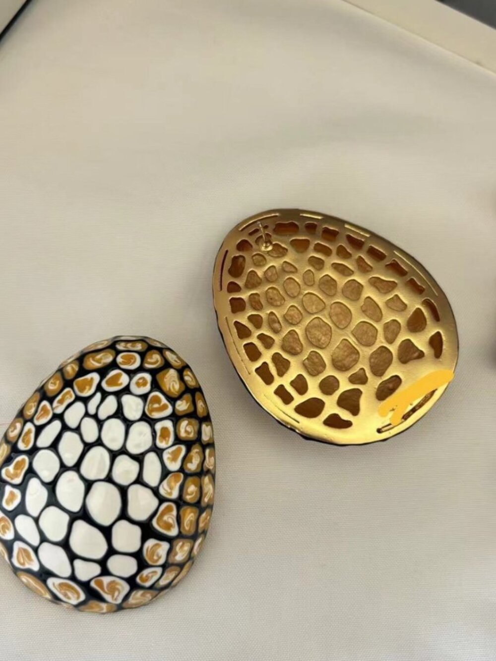 Schiaparelli Snake Egg Enamel Earrings